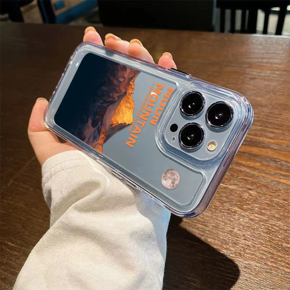 Funda de teléfono transparente para iPhone 11 Funda iPhone 16 13 14 15 Pro Max 12 XR X Xs 7 8 Plus 16pro Fundas de silicona con pico de montaña - imagen 5