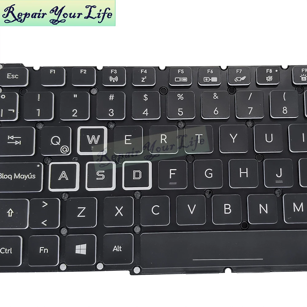 Teclado retroiluminado español latino LA para Acer Nitro 5 AN515-55 AN515-57 59F7 73X5 AN515-56 AN515-45 portátil para juegos RGB LG5P-A52BWL - imagen 4