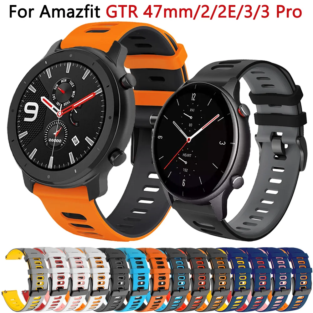 Correa de silicona para reloj Xiaomi Huami Amazfit GTR 47mm/2/2e/Stratos 3, pulsera de 22mm para Amazfit GTR 4 3pro