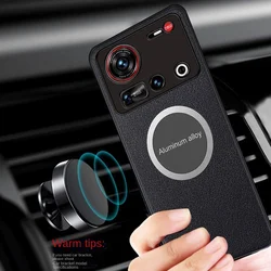 Funda magnética para Nubia Z70 Ultra de cuero vegano