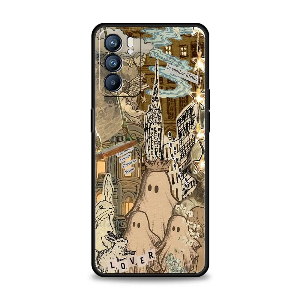 Funda de teléfono de pequeño fantasma para Oppo Reno8, Reno7, Reno6 Pro, A54, 5G, Find, X6, X5, A53, A52, A9, A15, A95, A17, A16, A76, A74, A57, A31 - imagen 4