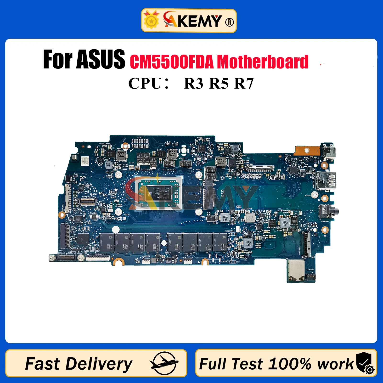 Placa base para ordenador portátil CM5500FDA para ASUS Chromebook CM5500F CM5500FDA placa base para portátil con CPU R3 R5 R7 100% pruebas OK envío rápido