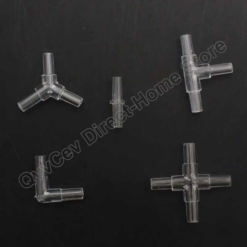 10 Uds 5mm transparente acuario pecera accesorios de tubería de agua bomba de aire tubo distribuidor divisores codo Tee conector acrílico - imagen 4