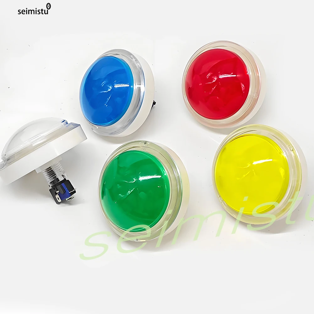 Arcade de 100mm, botón pulsador grande, interruptor de respuesta Led iluminado, ritmo de vídeo de música, máquina expendedora de juegos, pieza de Pinball Arcade de monedas - imagen 4