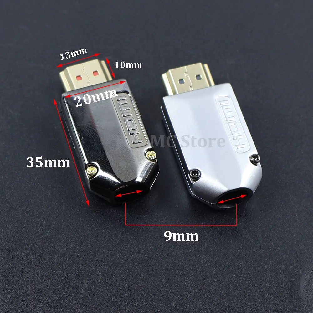 Conector HDMI 2,0 con carcasa de Metal, enchufe de soldadura compatible con HDMI, Cable de datos HD de alta velocidad para ordenador, TV, cobre puro, 1 ud. - imagen 3