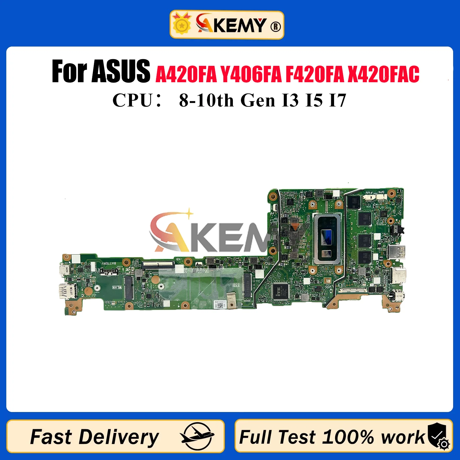 X420FA Laptop Motherboard For ASUS VivoBook X420F A420FA Y406FA F420FA X420FA X420FAC Mainboard With I3 I5 I7 CPU 100% tests OK