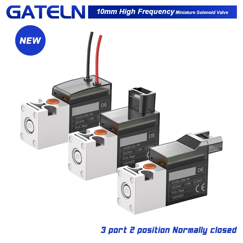 Válvula de aire de válvula solenoide miniatura de alta frecuencia, 3 puertos, 2 posiciones, normalmente cerrada, 10mm, 30Hz, DC24V, DC12V, DC6V, AC220V - imagen 2