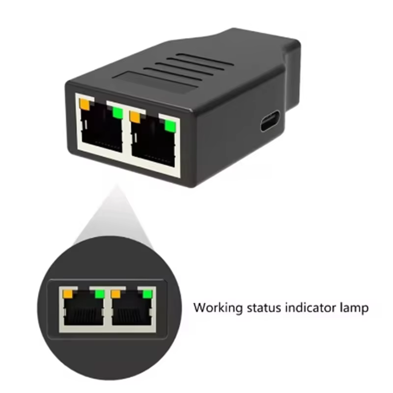 Cat 6 - RJ45 Hembra 1 a 2 Gigabit1000Mbps Divisor de red LAN Internet Divisor admite dos dispositivos que funcionan simultáneamente - imagen 3