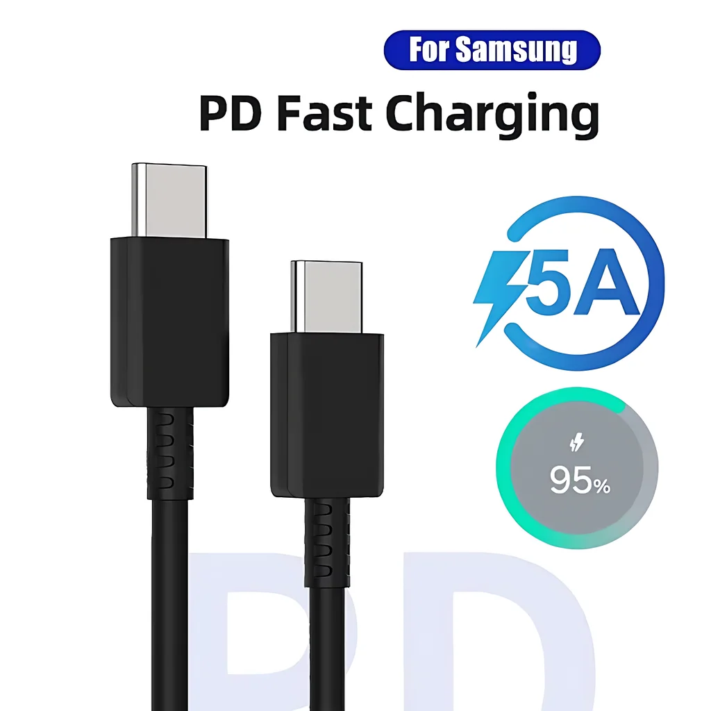 Cable de carga súper rápida USB C Dual 5A PD 45W para Samsung S22 S23 S24 Plus S25 Note 20 Ultra A15 A35 A53 A54 A55 A73 Cable tipo C - imagen 3