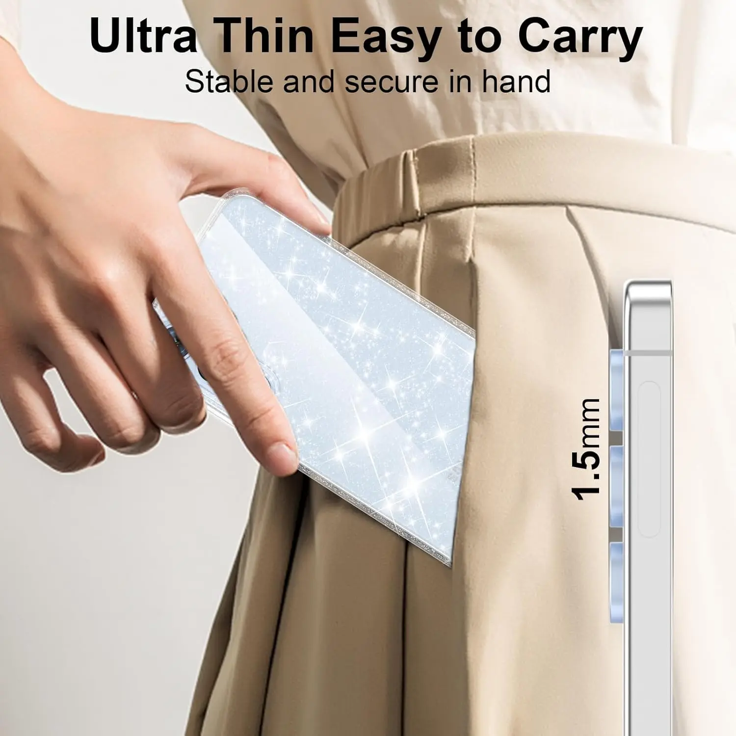 Funda con purpurina para Samsung Galaxy S24 FE S23 Ultra S22 Plus S21 A16 A06 5G A55 A35 A25 A15 A54, accesorios transparentes para teléfono - imagen 4