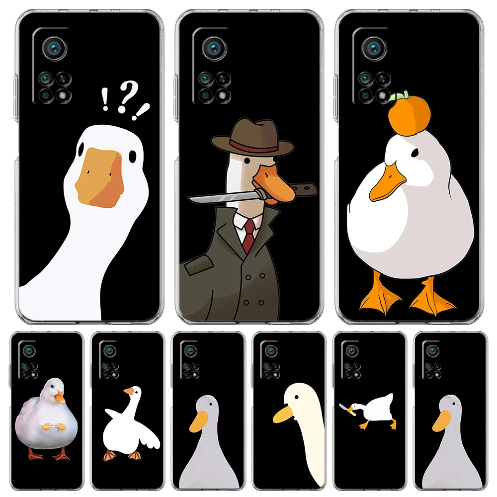 Funda de teléfono de dibujos animados para Xiaomi, carcasa con diseño de pato, para modelos 14, 13, 12 Lite, Mi 11 Ultra, 11X, 13T, 12T, 11T, Poco X5, X4, X3, NFC, F5, F4, M4 Pro, 5G