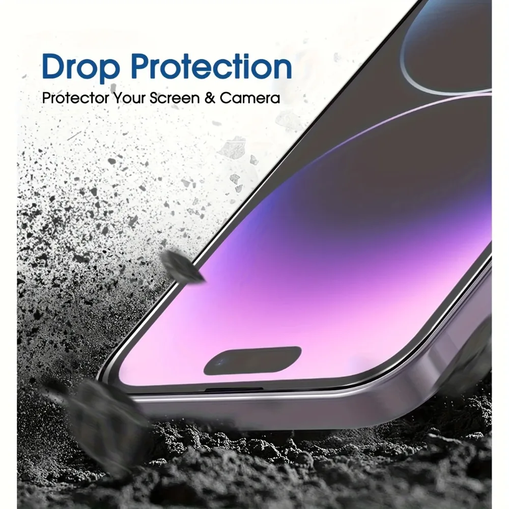 Protector de pantalla de vidrio templado de 5 uds para IPhone 16 15 Pro Max 14 Plus 16E 11 12 13 Pro Mini XR XS Max vidrio resistente a los arañazos - imagen 5