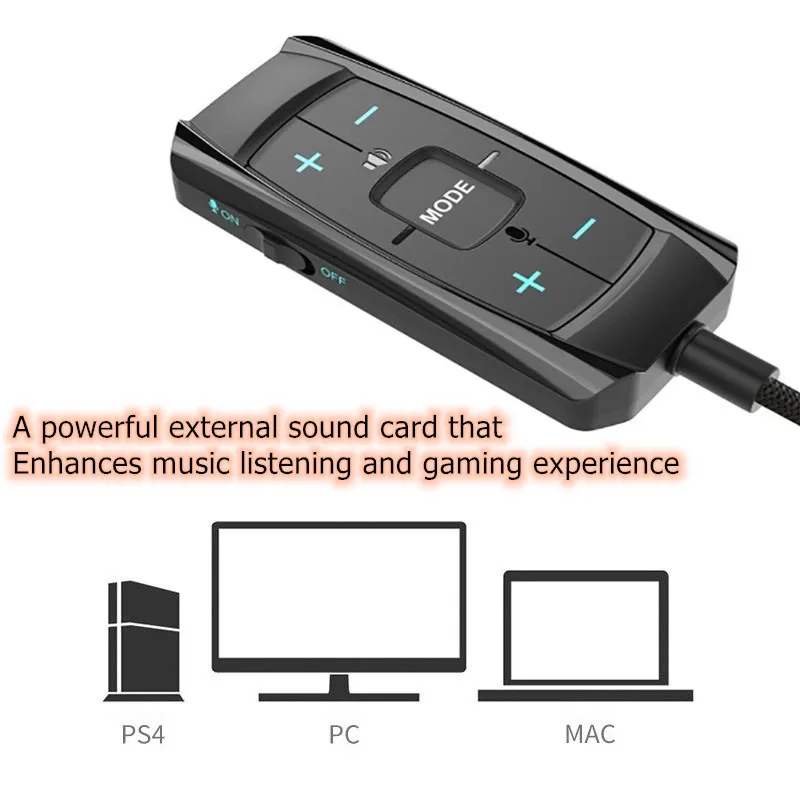 Tarjeta de sonido USB externa, adaptador de Audio 3D de 7,1 canales, auriculares para juegos de 3,5mm, repuesto de auriculares para PC, escritorio y portátil - imagen 4