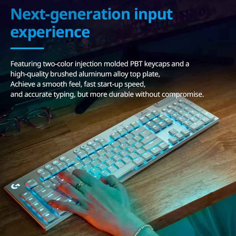Teclado mecánico ultrafino inalámbrico Logitech G915X para juegos de deportes electrónicos, con disparador de eje bajo para periféricos de computadora - imagen 4