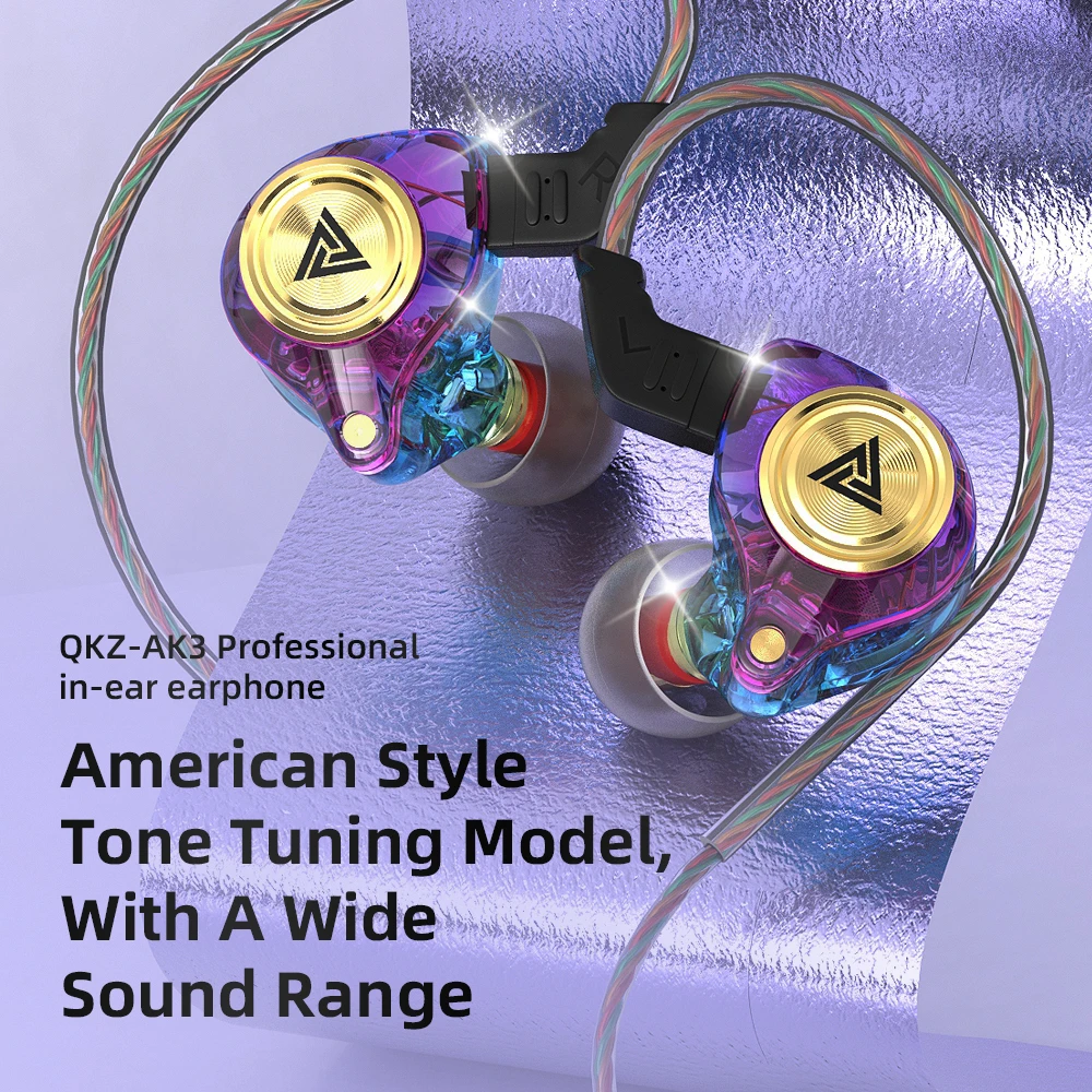 QKZ AK3 FiLe auriculares con cable con micrófono Monitor de música HiFi auriculares bajos auriculares con cancelación de ruido para auriculares deportivos para juegos - imagen 3