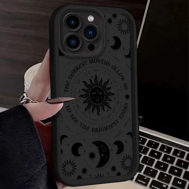 Funda de teléfono con diseño de sol y luna para Oppo Reno12 11 10 Reno8 Reno7 Reno6 Z T F Pro Plus 4G 5G, funda trasera suave de TPU - imagen 4