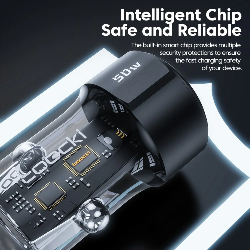 toocki USB Car Charger Fast Charging 50W PD Type C Quick Charge USB C Car Phone Charger 12v 24v For iPhone 1413 12 Xiaomi 13 12 - imagen 4