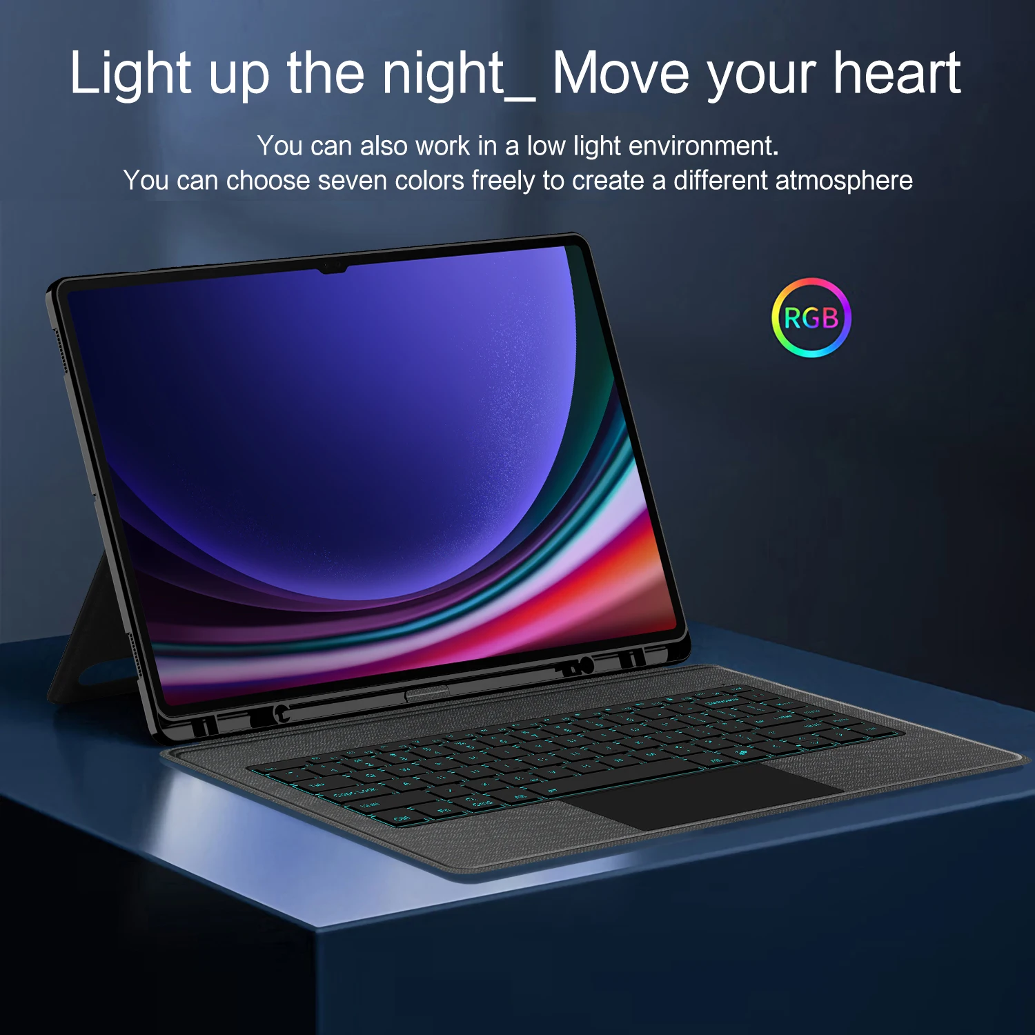 Funda de teclado retroiluminada con TrackPad para Samsung Galaxy Tab S9 Ultra 14,6 "funda para Tab S10 Ultra 5G 14,6" funda de teclado mágico - imagen 4