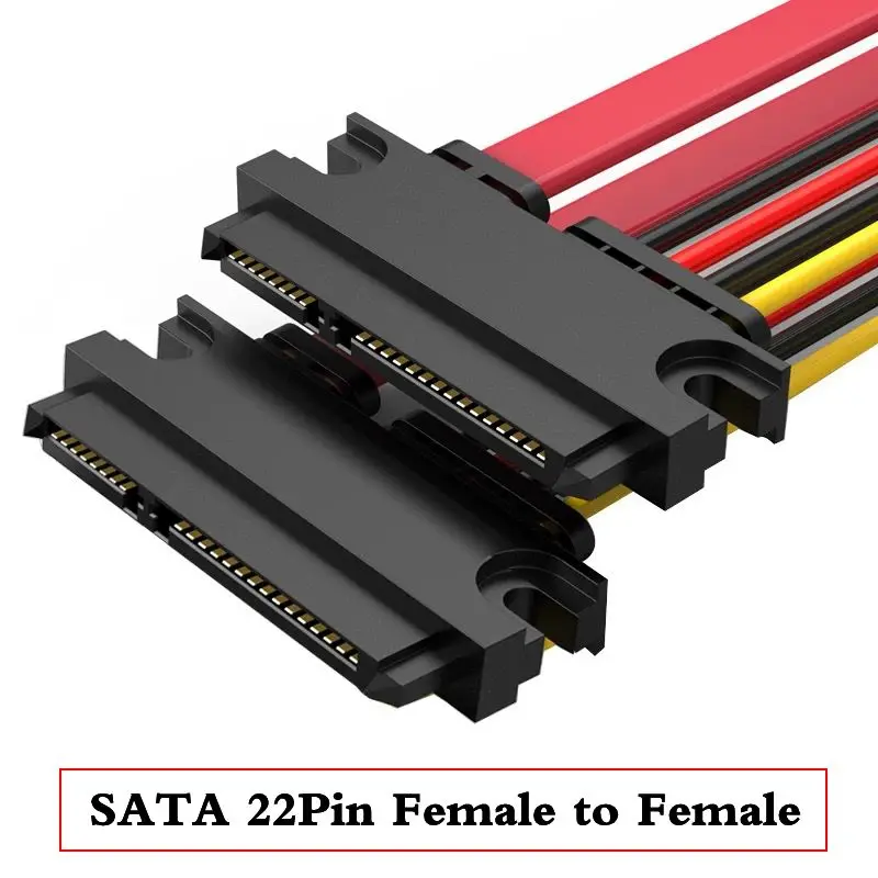 Cable de datos de alimentación de puerto serie SATA 7 + 15 pines macho a macho extensión de disco duro SATA22Pin macho a macho 10cm 30cm 50cm - imagen 4