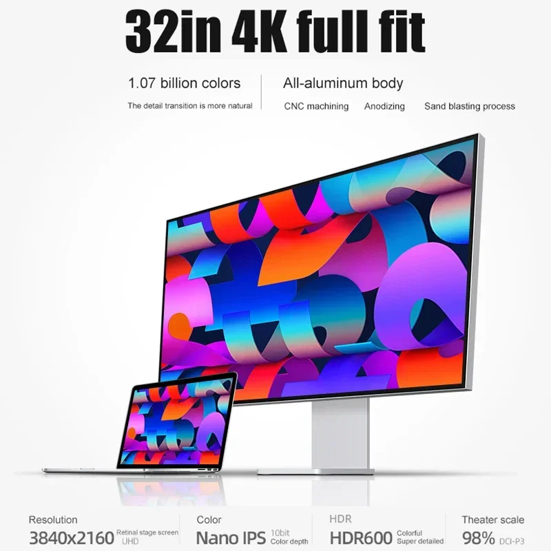 Monitor LED de 32 pulgadas 4K UHD 3840*2160 HDR10 característica 60Hz USB-C para MAC HDR10 pantalla brillante kuycon P32U - imagen 2