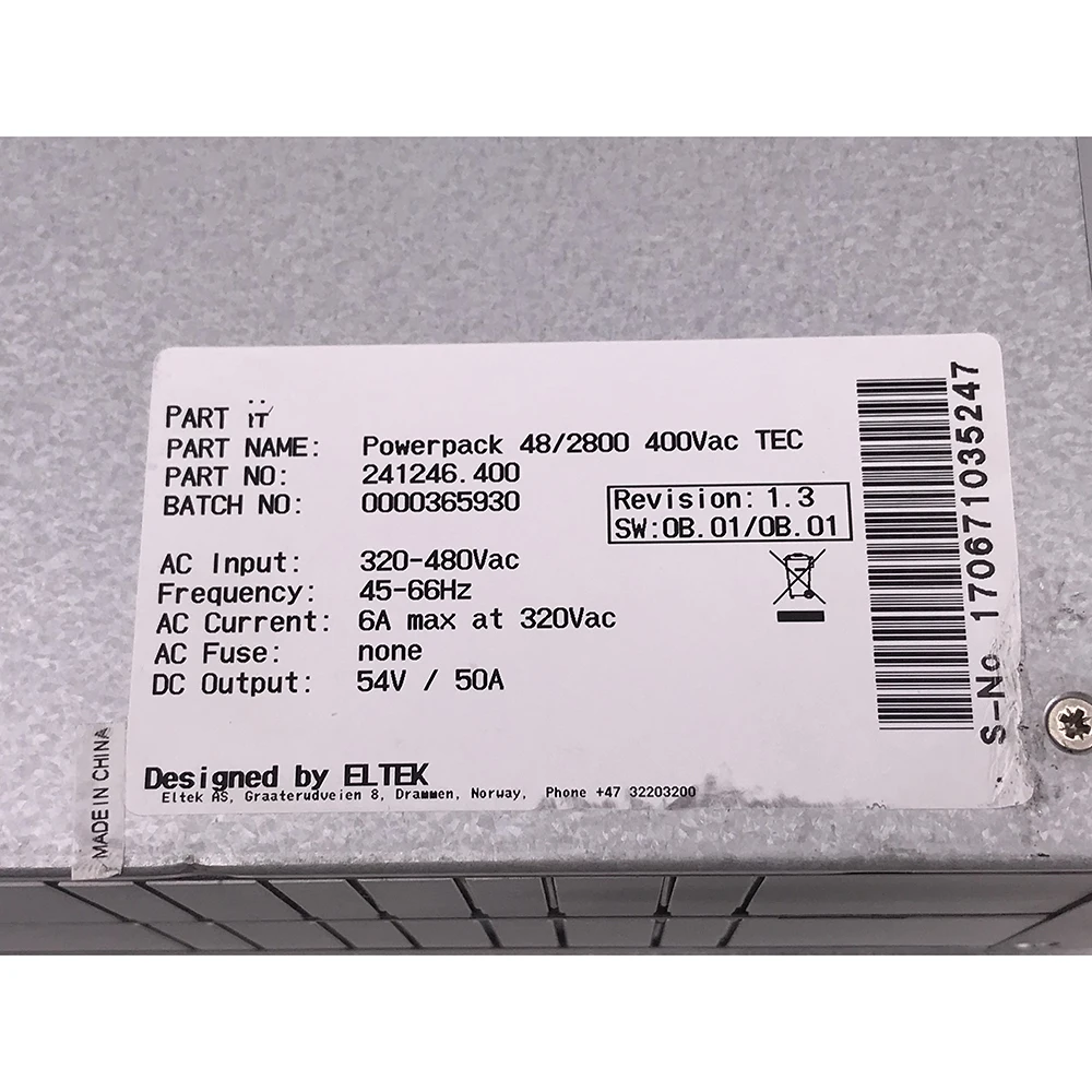 Para módulo de alimentación ELTEK Powerpack 48/2800 400Vac TEC 241246 .400 Entrega rápida y alta calidad. - imagen 5