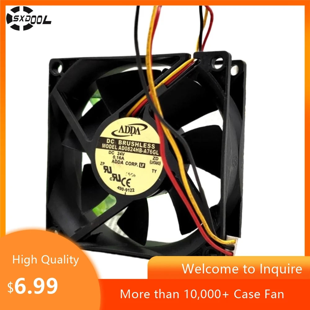 Ventilador 80mm 8025 para ADDA AD0824UB-A71GL 80x80x25mm 24V 0.16A alto flujo de aire 55CFM ventilador del chasis inversor - imagen 2