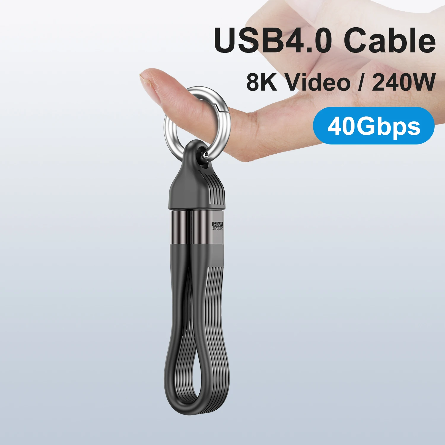 Llavero portátil 2 en 1, Cable de carga rápida, Cable de datos PD3.1 de 240W tipo C a tipo C para iPhone 16 15 Pro Max Xiaomi 14 POCO