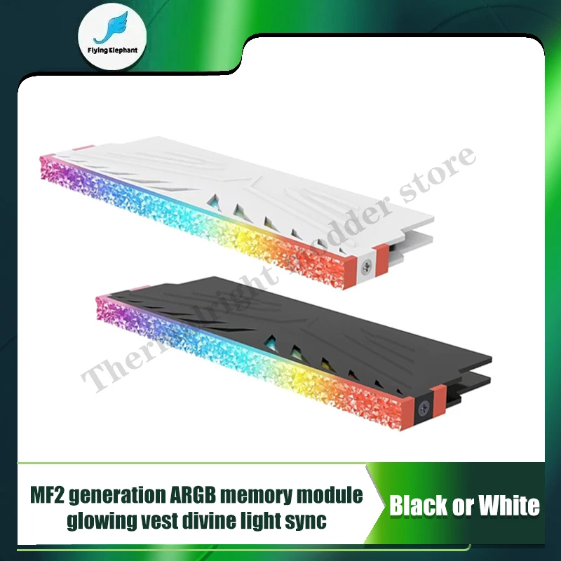 Disipador de calor de memoria de computadora Chaleco de enfriamiento RAM 5V ARGB de 3 pines para RAM de escritorio DDR3 DDR4 DDR5 Universal, diseño Diamond RGB, 2 unids/pack - imagen 2