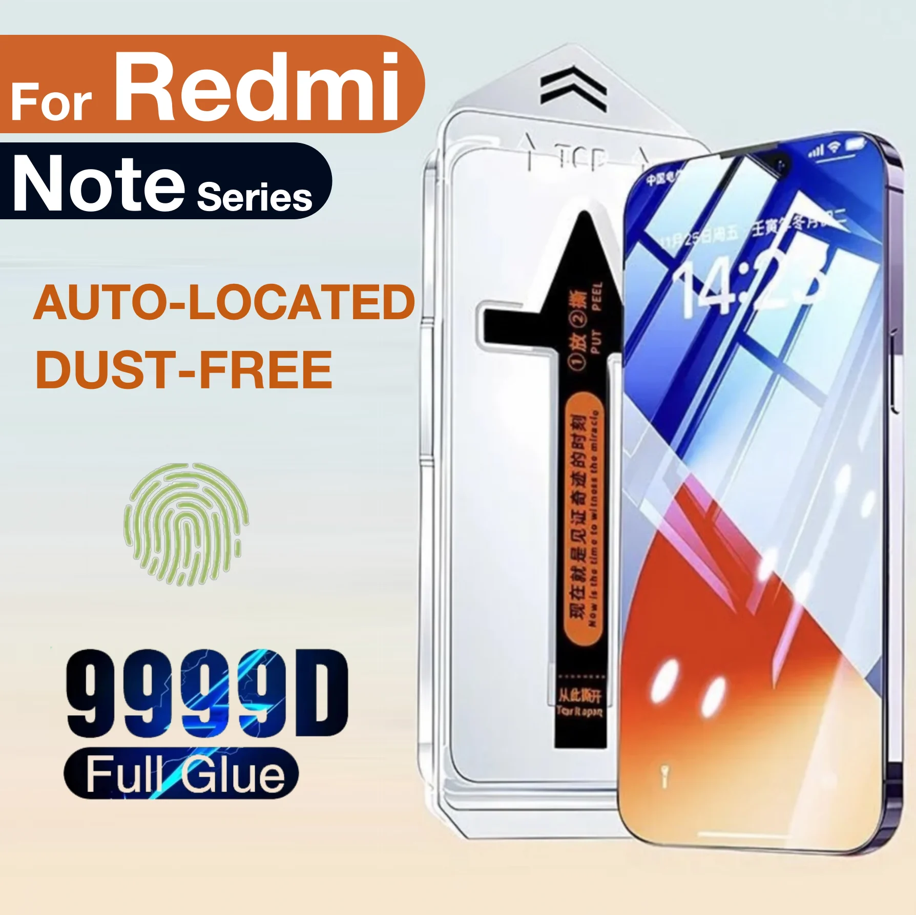Para Redmi Note 13 Pro 12 Turbo 11 11t 11e 10 9 9s Plus 5G 4G Protector de pantalla de vidrio templado fácil de instalar Kit de eliminación de polvo automático - imagen 2
