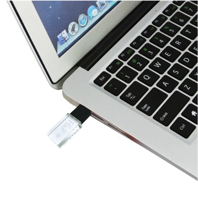 Unidad flash de alta velocidad USB3.0 de cristal de metal negro con logotipo de impresión en color personalizado gratis y caja negra de 8GB 16GB 32GB 64GB 128GB - imagen 4