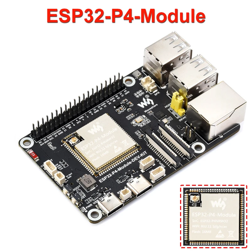 Placa de desarrollo Waveshare ESP32-P4 basada en ESP32-P4 y ESP32-C6 pantalla táctil DSI de 7,0/10,1 pulgadas para Arduino IDE ESP-IDF