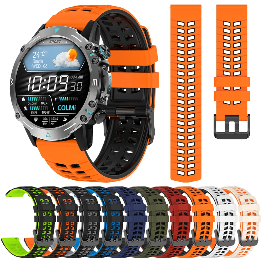 Correa suave de silicona de 22mm para COLMi M42 M41 C81 P81 Correa de reloj transpirable para COLMI P86 P82 V68 V76 I30 pulsera de reloj inteligente Correa