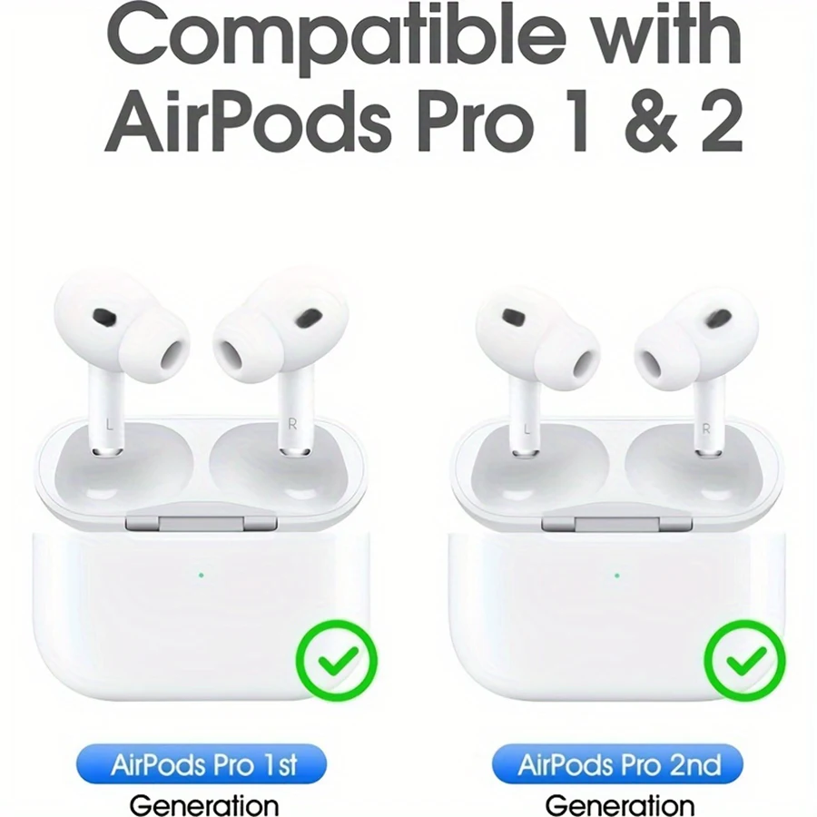 Almohadillas de silicona líquida para Airpods Pro 1 2, almohadillas reductoras de ruido, tapones para los oídos, viene con bolígrafo de limpieza - imagen 2