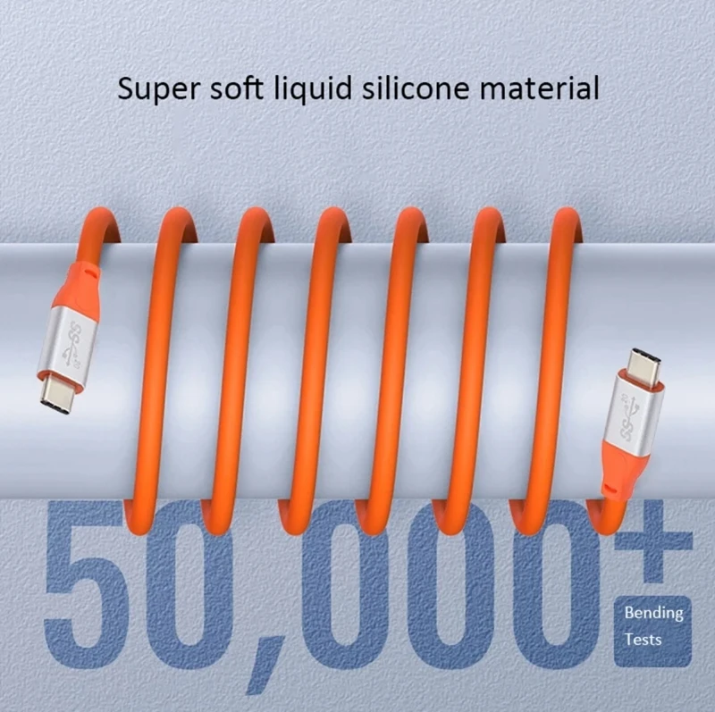 Cable de audio y vídeo Thunderbolt 3 USB C a tipo C de 20Gbps altamente flexible para 8K 5K 4K Macbook Pro Cable de datos de carga rápida - imagen 3