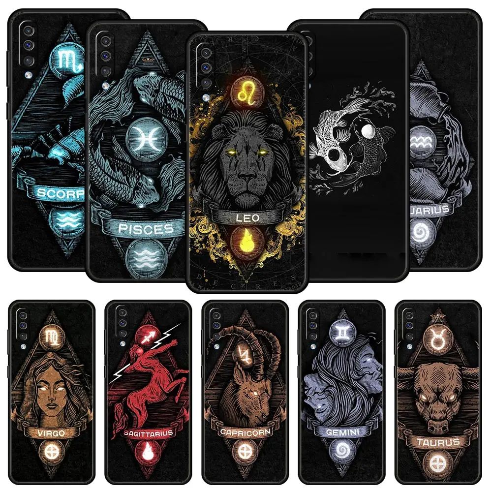 Funda Aries Leo Libra Piscis Virgo para Samsung A54 A52 A24 A14 A50 A70 A10 A40 A20S A20E A06 A12 A22 A34 A42 5G A04s A16
