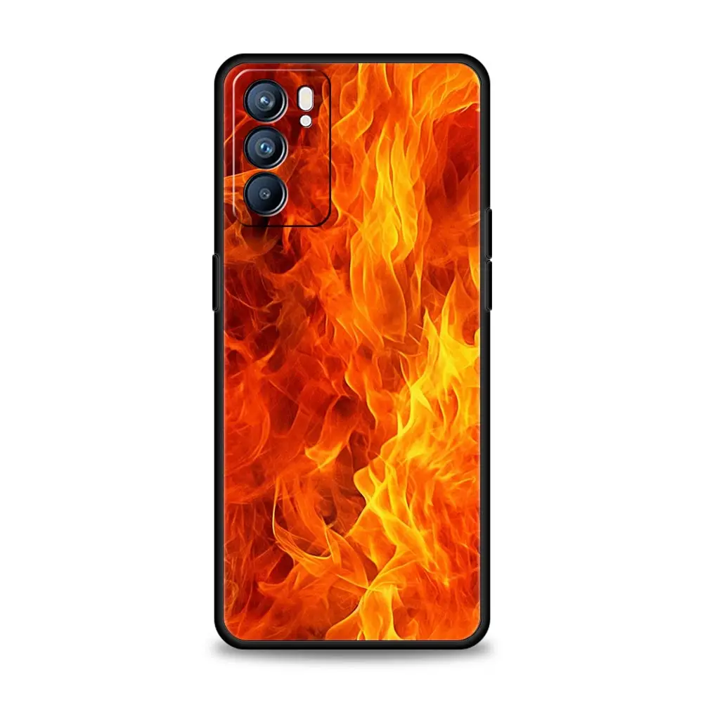 Funda de teléfono con patrón de llama para Oppo Reno14 Reno13 Reno12 11 F 10 Find X5 X9 Pro A54 5G A53 A52 A9 A16 A74 A78 4G A79 A80 A98 - imagen 2