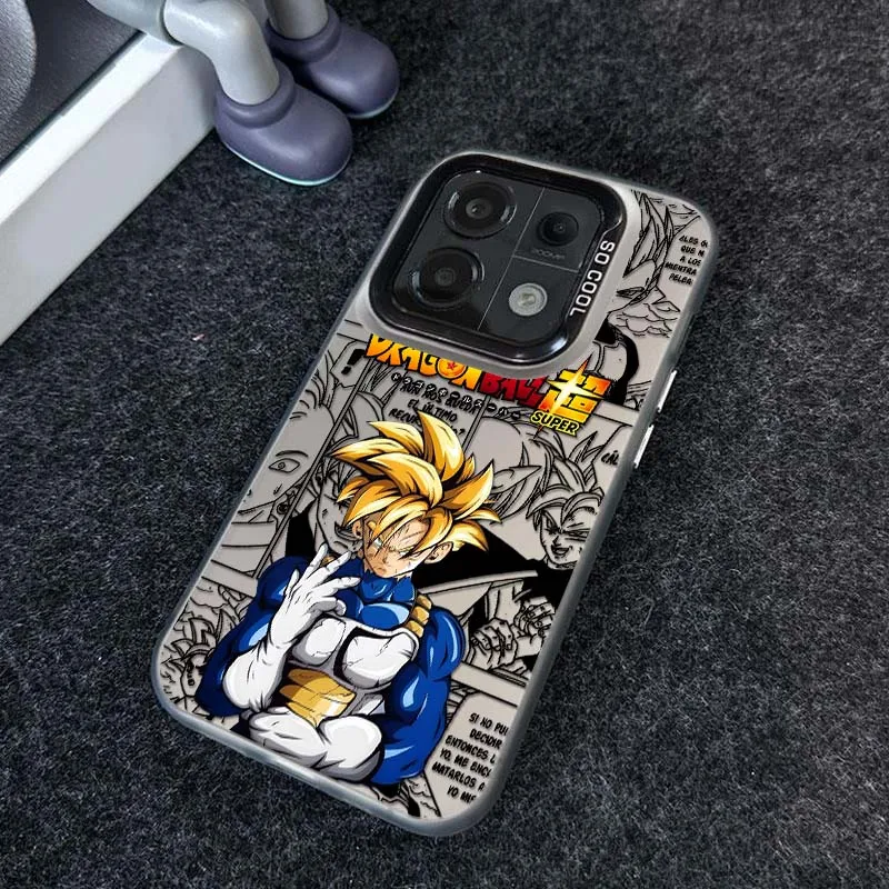 D-Dragon Ball Vegeta Trunks para Xiaomi Poco X3 X5 X6 F5 F6 M6 Pro GT NFC Pro funda de teléfono plateada colorida - imagen 3