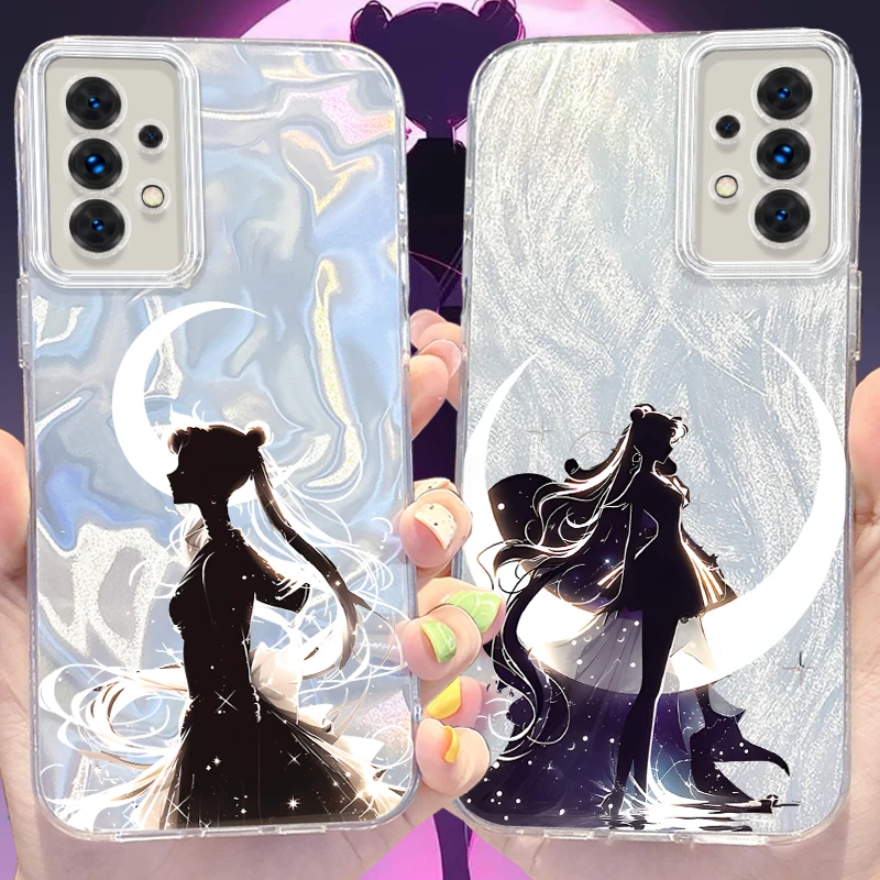 Funda S-Sailors M-Moons para Samsung Galaxy S24 S23 Ultra Plus S21 FE A73 A72 A71 A54 A53 A52 A51 A50 A34 A33 A32 4G 5G cubierta dura