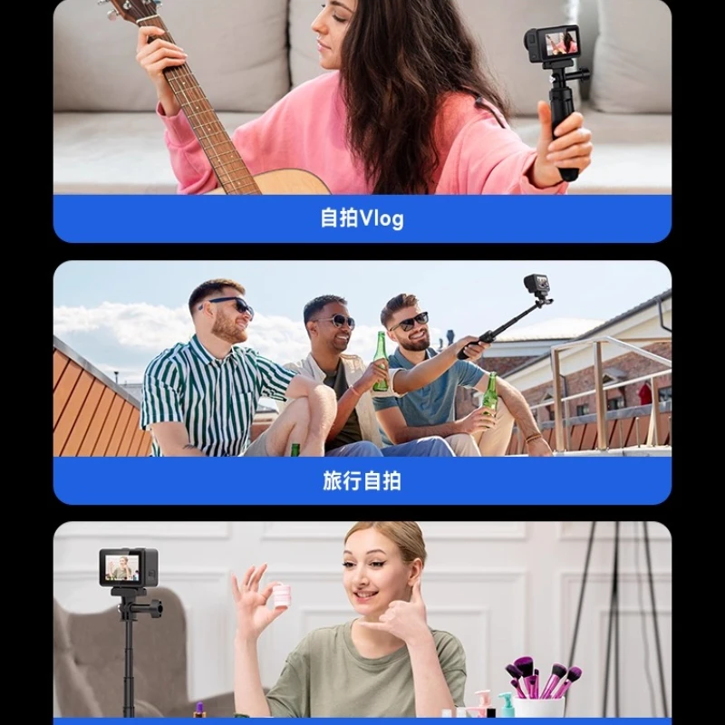 Nuevo TELESIN Mini trípode/palo Selfie de liberación rápida portátil de longitud ajustable para GoPro Insta360 DJI Osmo Cámara de acción - imagen 5