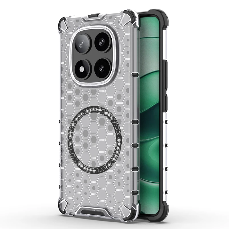 Para Xiaomi Redmi Note 14 Pro Plus anillo magnético contraportada funda de teléfono anillo Magsafe lente de carga inalámbrica protege la cubierta a prueba de golpes - imagen 2