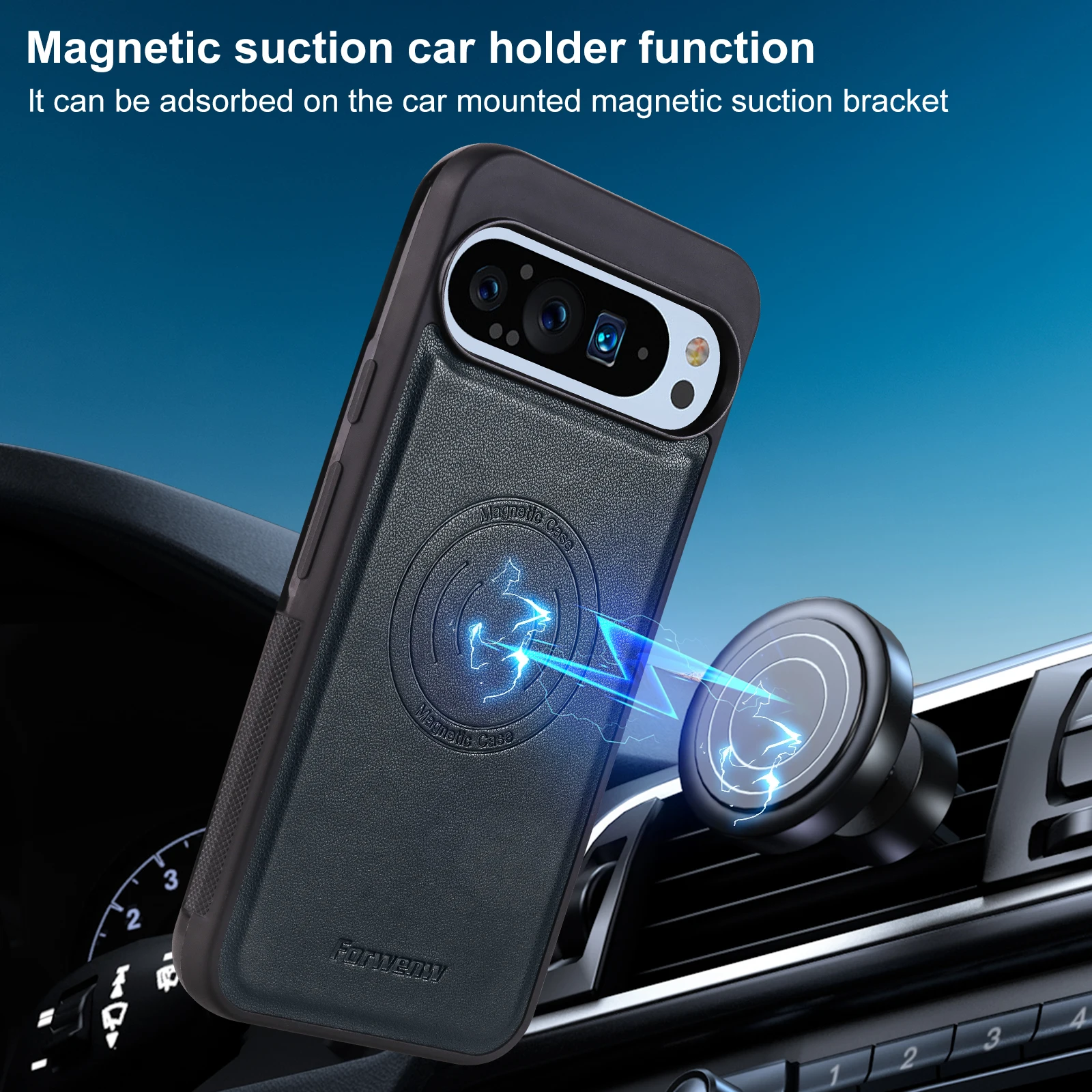 Funda de cuero desmontable 2 en 1 para Google Pixel 9, 9Pro, 9A, 8, 8A, 7, 7A, 6, 6A, RFID, tarjetero Vertical - imagen 3