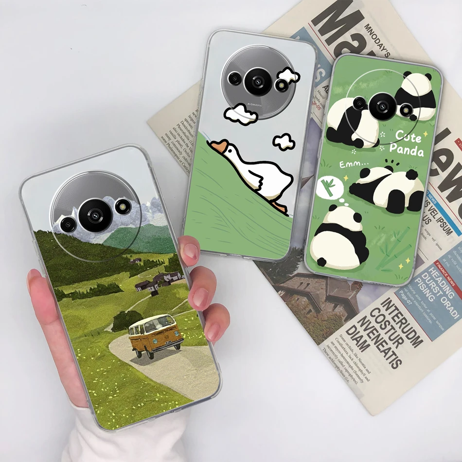 Funda para Xiaomi Poco C61 4G, parachoques de dibujos animados divertidos, funda protectora trasera de silicona suave transparente de TPU para Poco C 61, fundas para teléfono - imagen 5