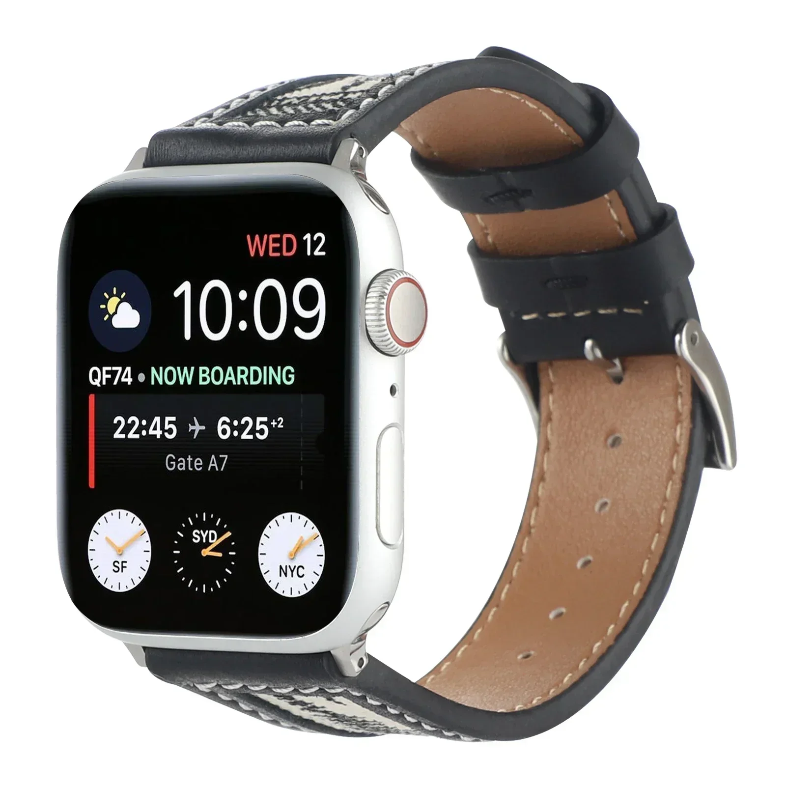 Correa de cuero de lona para Apple Watch, Correa deportiva para Apple Watch Series Ultra 2 Se 9/8/7/6/5/4, 42/44/45/49mm, 38/40/41mm, 1 unidad/3/2/1 - imagen 2