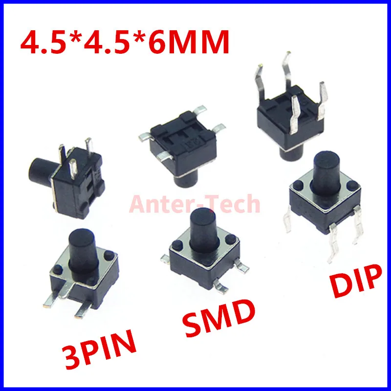 Interruptor Táctil SMD 6x6mm – 5 Pines Rojo 3.7mm - imagen 3