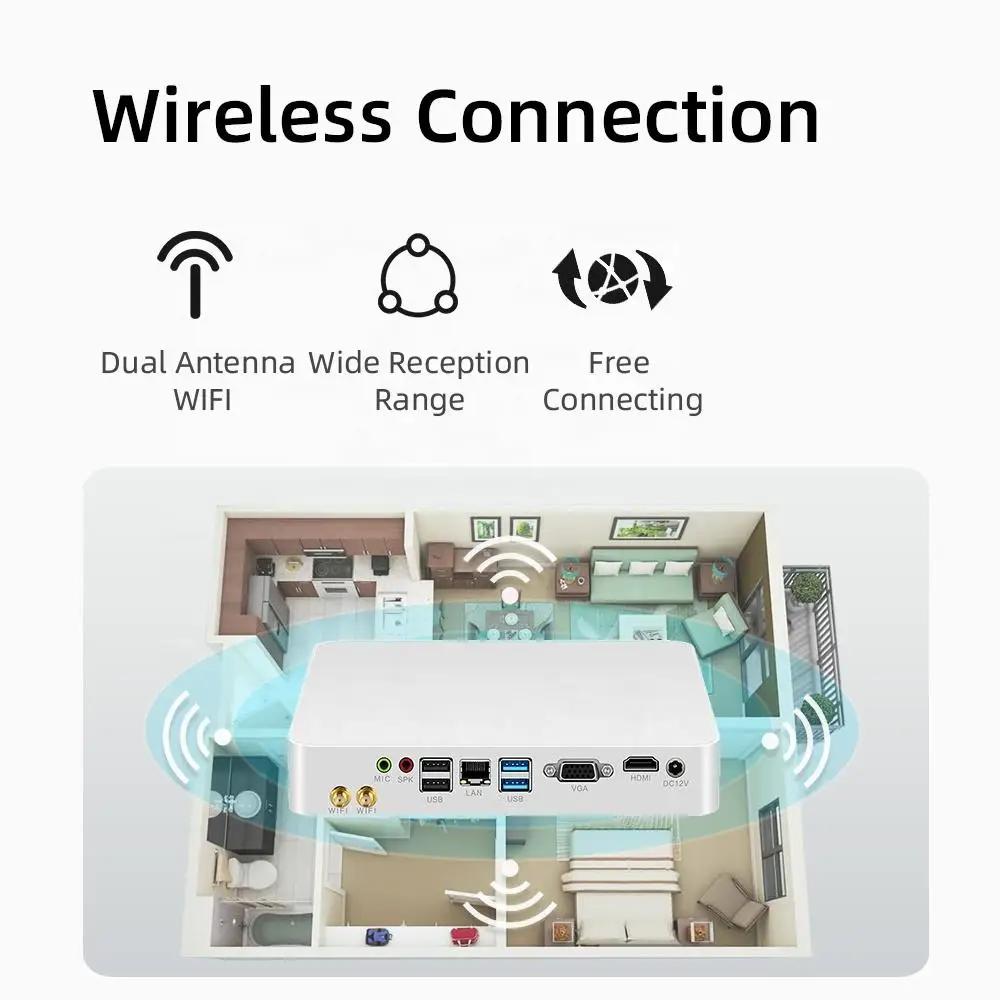 Mini PC compatible con Windows XP/7/10 procesador Intel Core i5-3317U 8GB RAM 512GB SSD WiFi Gigabit Ethernet 1080P HDMI VGA - imagen 3