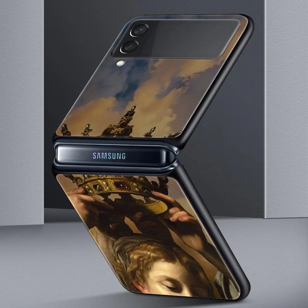 Funda de teléfono con pintura artística renacentista para Samsung Galaxy Z Flip 3 4 5, carcasa para Samsung Z Flip3 Flip4, funda dura para PC - imagen 3