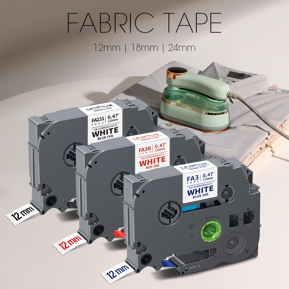 Cinta de tela para planchar en ropa, cinta de tela Compatible con Brother de 12/18/24mm tze FA231 FA3 FA3R FA241 para impresora Brother p-touch H110 - imagen 2