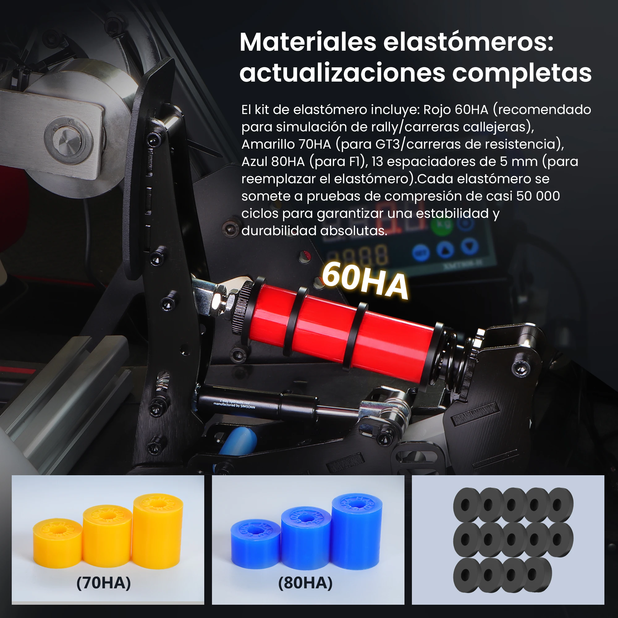 SIMSONN Black Plus X Pedales Simracing Sim Racing Pedal Sim Célula de carga de presión Pedal hidráulico HE para PC Pedal de cabina - imagen 5