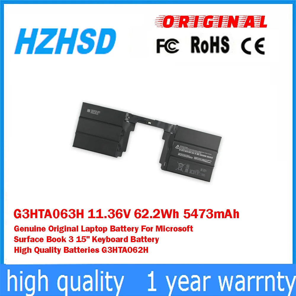 G3HTA063H 11,36 V 62.2Wh 5473mAh batería Original genuina para ordenador portátil para Microsoft Surface Book 3 15 "batería de teclado de alta calidad