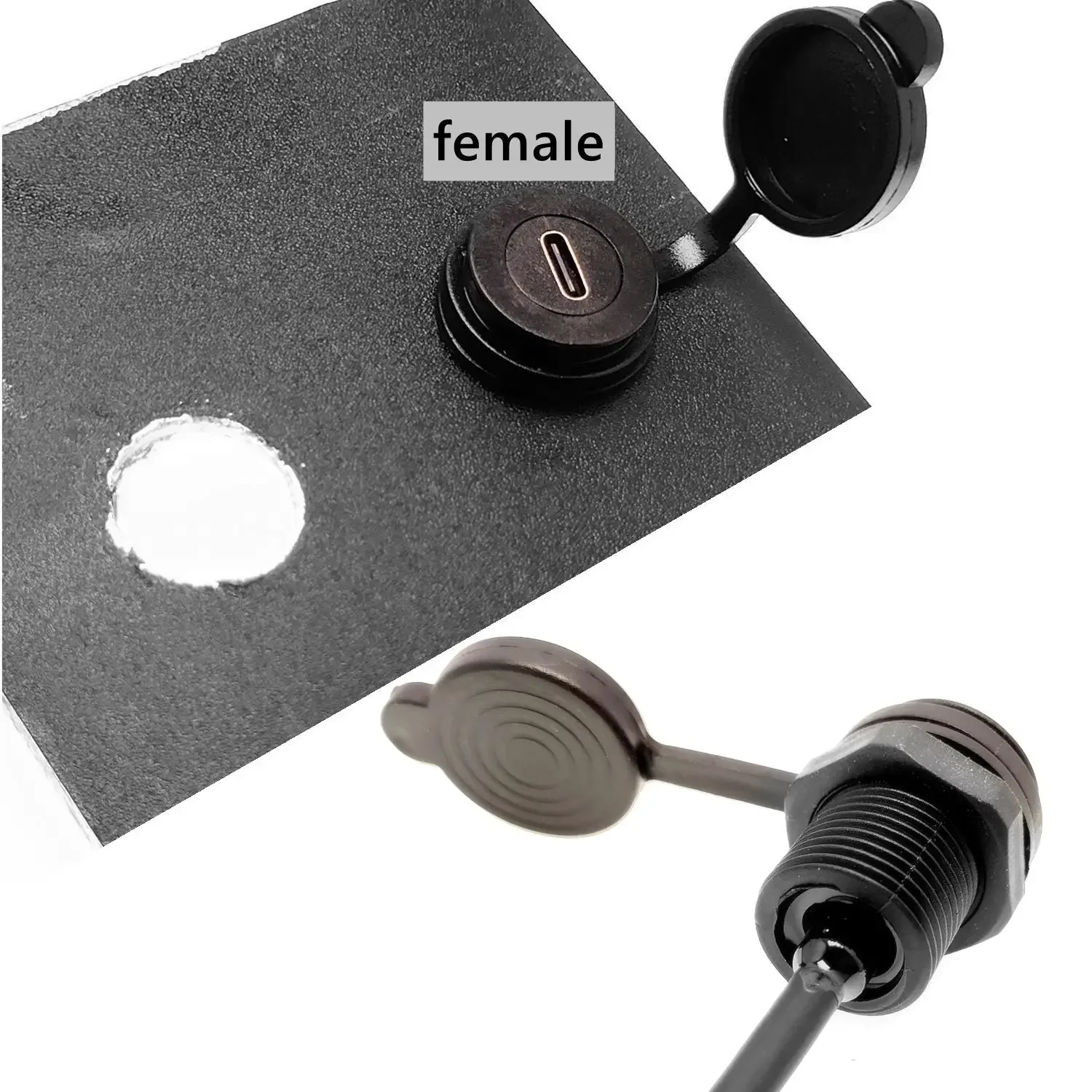 Cable impermeable USB-C de alta velocidad de 50CM, 10Gb, tipo c 3,1 IP 67 macho a hembra, montaje en Panel, conector a prueba de agua, cable de extensión de 30cm - imagen 2